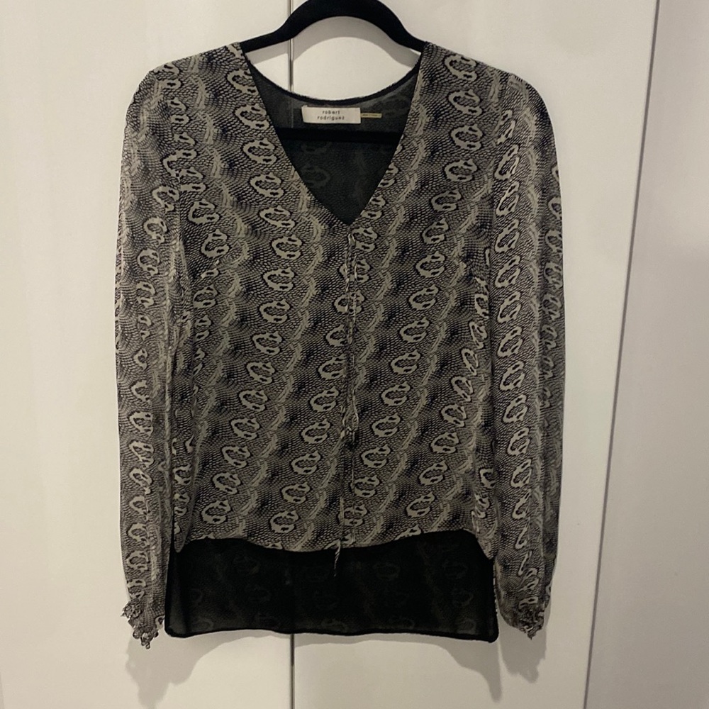 Robert Rodriguez long sleeve silk blouse